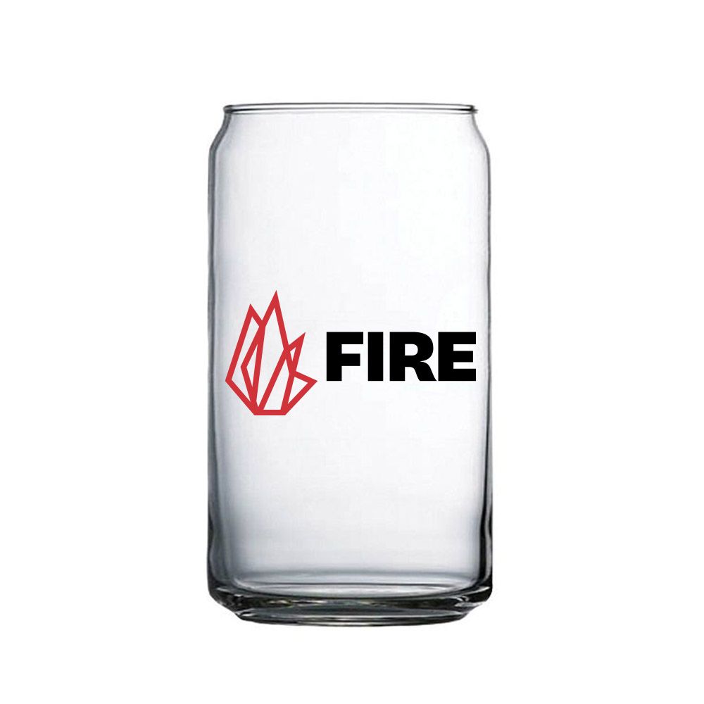 FIRE Branded Glass Beer Can