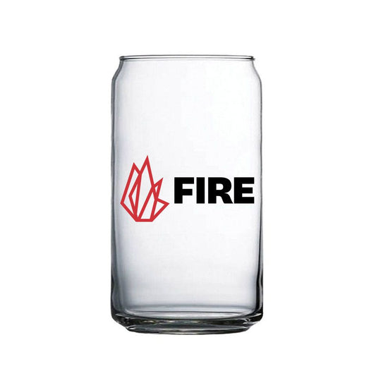 FIRE Branded Glass Beer Can